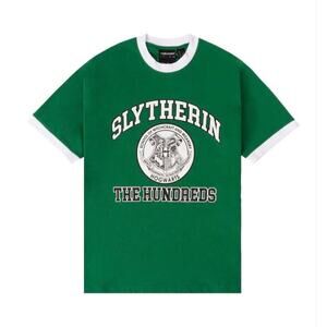 The Hundreds x Harry Potter Slytherin Crest Ringer Green Cotton T-Shirt Size L